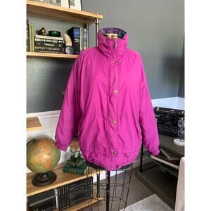 1990s, Jupa Sports, Fall Jacket, Purple, Zipper with Buttons Closure, Warm